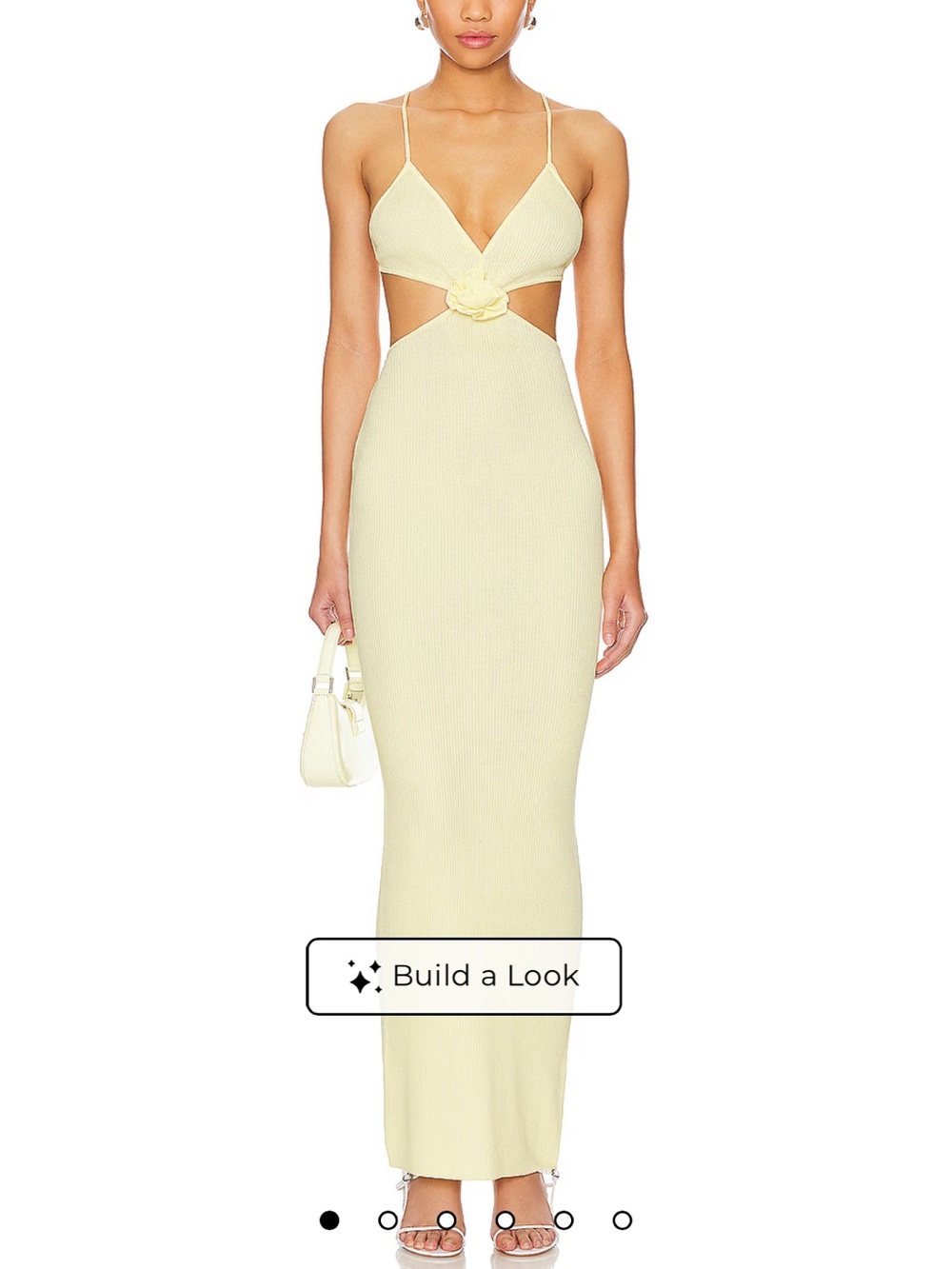 Strappy Cutout Maxi Dress in Pale Yellow